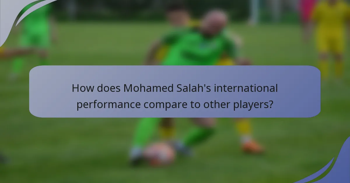 How does Mohamed Salah's international performance compare to other players?