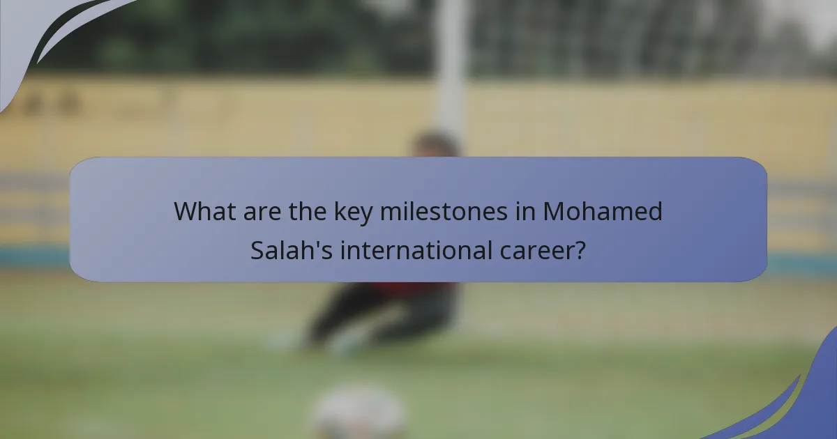 What are the key milestones in Mohamed Salah's international career?