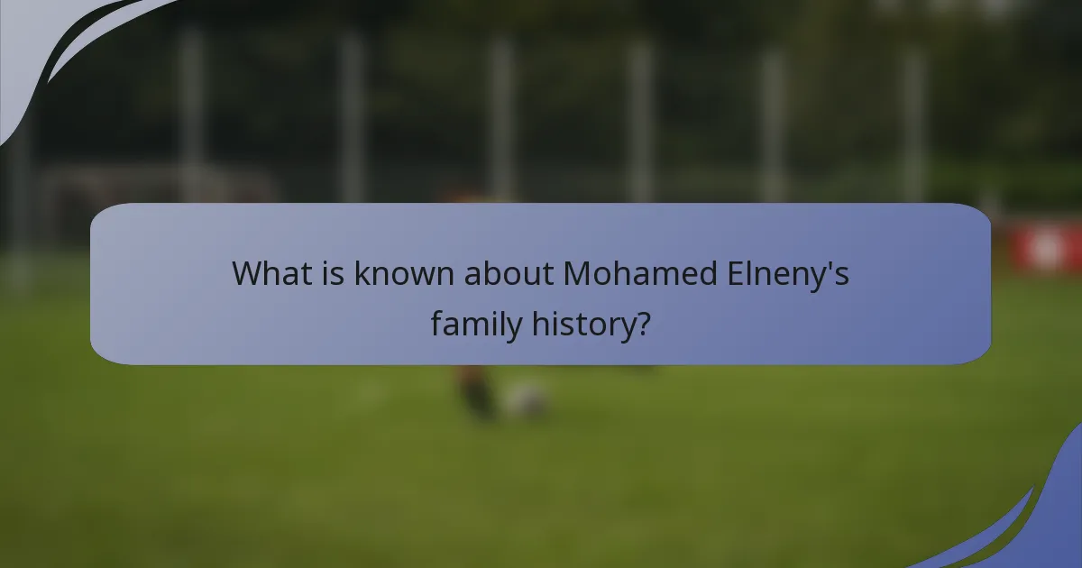 What is known about Mohamed Elneny's family history?