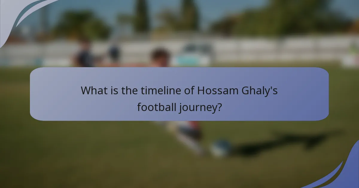 What is the timeline of Hossam Ghaly's football journey?