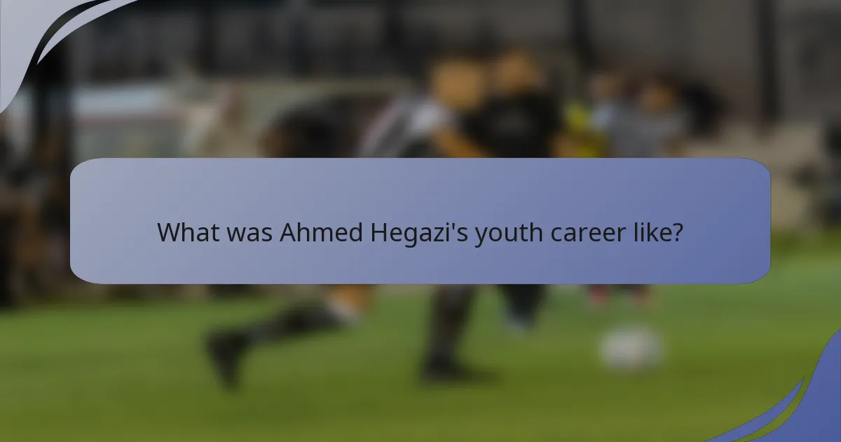 What was Ahmed Hegazi's youth career like?