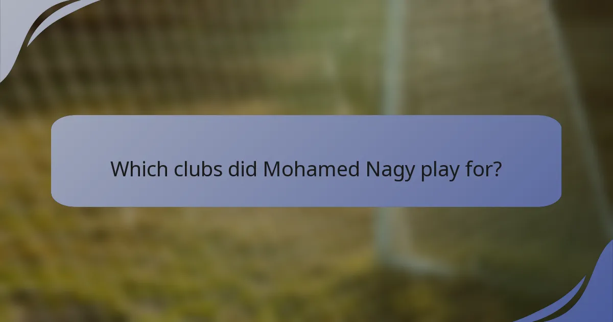Which clubs did Mohamed Nagy play for?